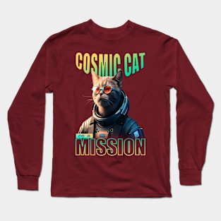 COSMIC CAT ON A MISSION Long Sleeve T-Shirt